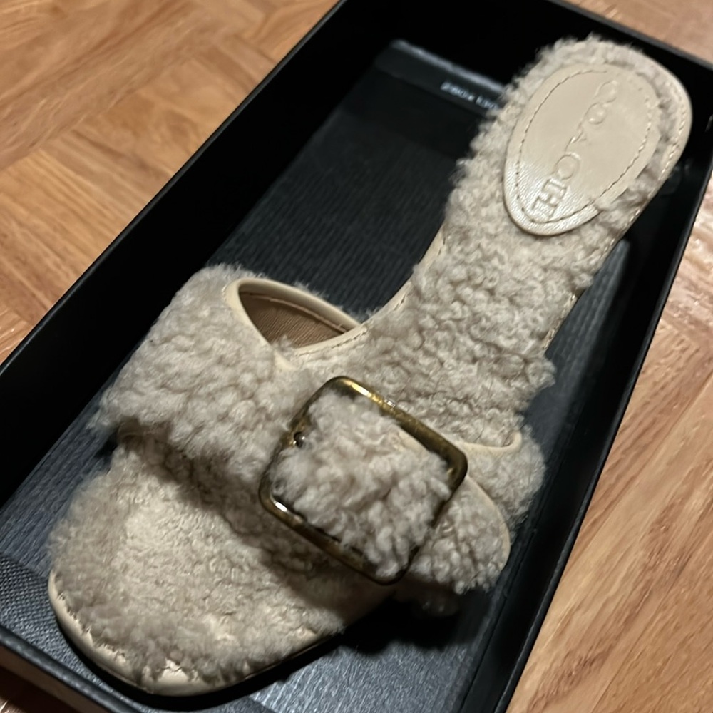 Coach shearling mule